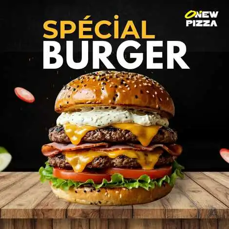Spécial burger sur le site de restaurant O New Pizza